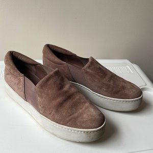 Pink suede Vince slip on sneakers platform